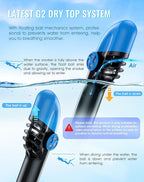 Greatever G2 Full Face Snorkel Mask with Latest Dry Top System,Foldable 180 Degree Panoramic View Snorkeling Mask with Camera Mount,Safe Breathing,Anti-Leak&Anti-Fog