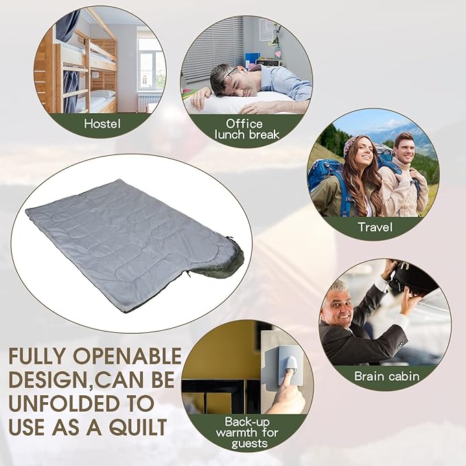 Macarrie 10 Pcs 0 Degree Camping Sleeping Bags Bulk for Adults Cold Weather 4 Season Warm Sleeping Bag with Compression Sack for Homeless Donation Shelter Emergency Hiking