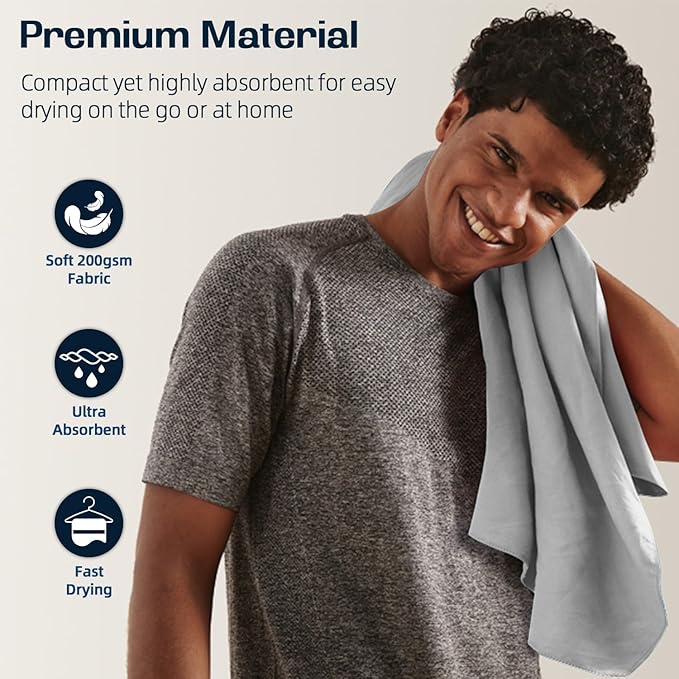 BAGAIL Camping Towel with EVA Case, Compact & Ultra Soft Microfiber Travel Towel - Super Absorbent & Lightweight Quick Dry Towels for Sports, Beach, Gym, Backpacking, Hiking and Yoga