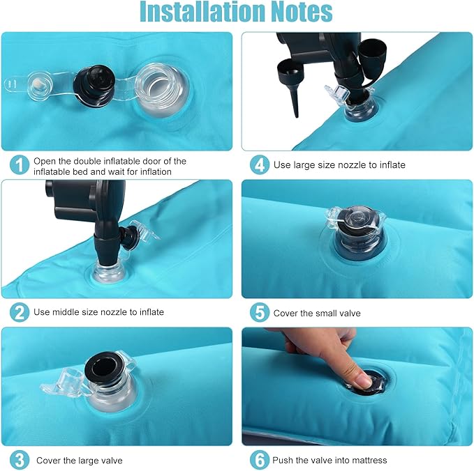 KMZ SUV Air Mattress Double-Sided Car Mattress Camping Bed Inflatable Bed with Electric Pump for SUV Trunk and Rear Seat - Gray and Blue (Without Pillows)