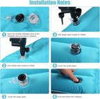 KMZ SUV Air Mattress Double-Sided Car Mattress Camping Bed Inflatable Bed with Electric Pump for SUV Trunk and Rear Seat - Gray and Blue (Without Pillows)