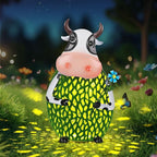 Cow Lanterns Decorative Outdoor with Hook and LED Light Solar Hanging Lights Outdoor Waterproof Unique Gift for Farmhouse