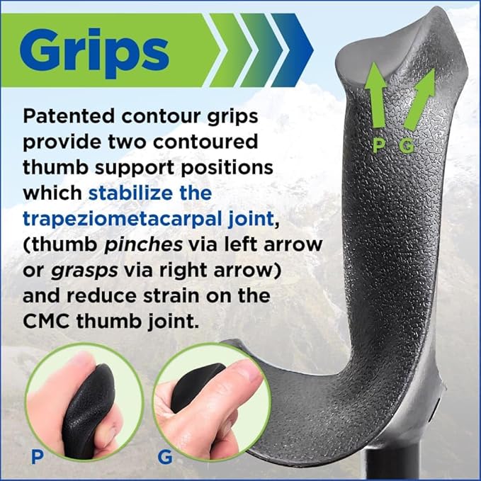 York Nordic Motivator Walking Poles for Balance and Rehab - Patented Stability Grips - Lightweight, Adjustable, and Collapsible - 2 Pieces Adjustable w/flip Locks - Heights 4'6" up to 6'2" - 230 lbs