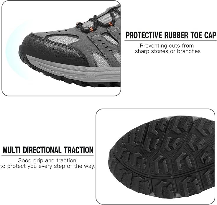 Kricely Men's Trail Running Shoes Non Slip Hiking Shoes Tennis Shoes Fashion Sneakers Workout Footwear