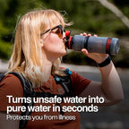 Water-to-Go Water Filter Bottle for Hiking - 25oz/75cl Outdoor Water Purifier for Outdoor Survival & Emergency Use