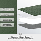 STOVER Waterproof Stadium Blanket – Portable Outdoor Camping Blanket for Travel, Picnics, or Sports – Warm, Windproof, Lightweight, and Packable (Alpine Green)