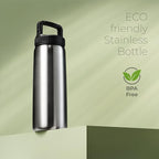 SipX™ Triple-Insulated Stainless Steel Water Bottle 25oz. With 3 Lids, BPA-Free Reusable Insulated Water Bottle Keeps Cold 24 Hours, Metal Water Bottle Made Of Sustainable Material For Hiking & Biking