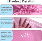 6 Pack Shoe Bags for Tall Boots, Knee High Boot Storage Bag, Non-Woven Drawstring Travel Shoe Organizer, Dust Bags for Purses and Handbags -19.6" X 23.6", Pink