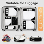 Compression Packing Cubes for Travel 6 Set Expandable Packing Organizers Durable Luggage Bags Organizers for Suitcases Travel Accessories (Black)
