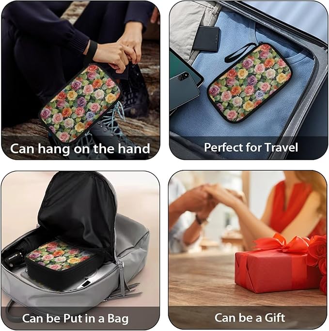 Tulips Travel Cord Organizer Case Portable Cable Organizer Bag for Charger Phone Earphone Large Tech Pouch Electronics Organizer Travel Case