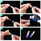 Zhehao 75 Pcs Mini Spray Bottles 2 ml Clear Glass Perfume Bottles Refillable Fine Mist Perfume Atomizer Portable Empty Sample Containers for Cleaning, Essential Oils, Travel (Gold Cap)