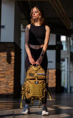 AMERICANPHOENIX 45L Elite Tactical Backpack | 3X Stronger Work & Military Backpack | Water Resistant and Heavy Duty | 3 Day MOLLE Bug Out Bag (Dune Brown)