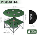 Portable Lightweight Folding Camping Table - Collapsible Foldable Picnic Camp Table with Cooler 4 Enlarged Upgraded Cup Holders and Carry Bag for Tailgating Beach BBQ RV Hiking Party Travel