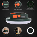 10000mAh Rechargeable Tent Light 3 Color Lighting Modes, 4000LM LED Portable Camping Lantern, IPX5 Waterproof, 30W Hanging Tent Light with Magnet, for Emergency & Gift