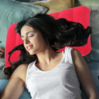 4Pack Ultralight Inflatable Travel Pillow, Small Squared Flocked Fabric Air Pillow for Traveling, Holiday Trip, Hiking, Camping,Napping,Neck Lumbar Support, 16.5 in x 10.5 in (Gray,Blue,Red,Green)