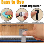 80PCS Hook and Loop Cable Straps, Cable Management Under Desk, Adhesive Cable Ties, Reusable Wire Organizers for Cords, Cords Management, Computer Accessories for Desk, Home Office Essentials, Gray
