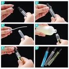 Zhehao 50 Pcs Mini Spray Bottles 10 ml Clear Glass Perfume Bottles Refillable Fine Mist Perfume Atomizer Portable Empty Sample Containers for Cleaning, Essential Oils, Travel (Black Cap)