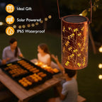 Homemory Dragonflies Solar Lanterns Lights Outdoor Waterproof, Hollowed-Out Metal Decor Lantern, Gifts for Women, LED Solar Lights Metal Decoration Outside for Yard, Patio, Backyard, Porch, Lawn