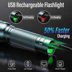 Rechargeable Flashlights High Lumens, G1000 Super Bright Flash Light Grey, Small Zoomable LED Flashlight with 3 Lighting Modes, Portable Tactical Flashlight for Camping Essentials (Battery Included)