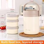 Adults Lunch Vacuum Soup Thermo For Hot Food with Inserts Stackable Bento Box Storage Container,Width Mouth Stainless Steel Portable Insulated Food Jar (white, 74 oz)