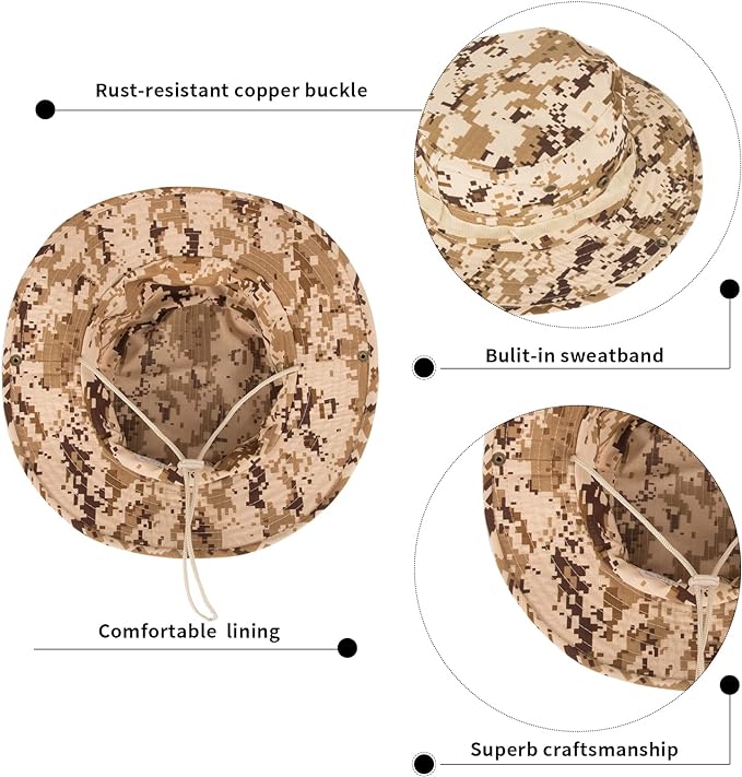 Sun Hats for Men Women Bucket Hat UPF 50+ Boonie Hat Foldable UV Protection Hiking Beach Fishing Summer Safari