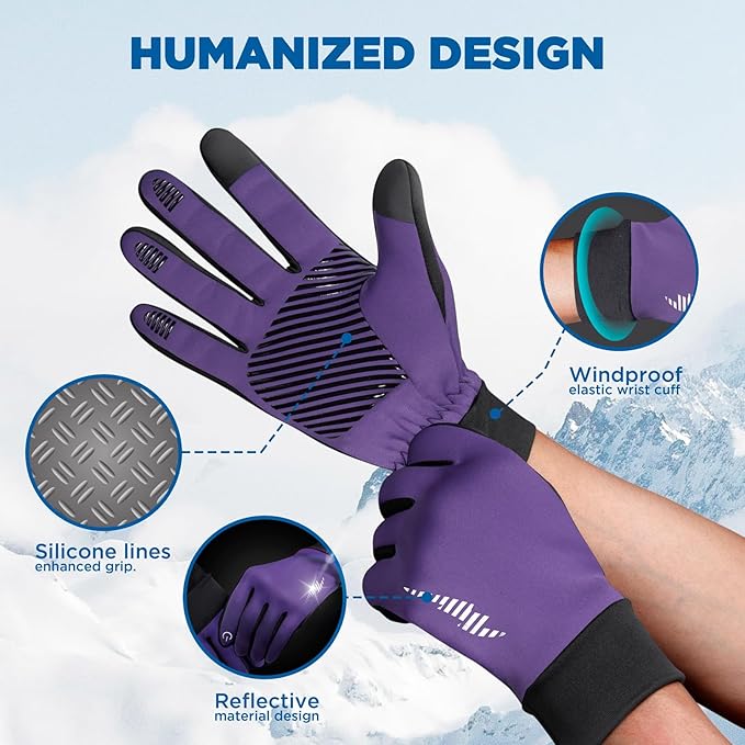 SIMARI Winter Gloves Women Men Ski Snow Gloves Liner Thermal Warm Touch Screen, Suit for Running, Cycling, Biking, Hiking, Driving, Walking, Typing, Freezer Work, Sports, Soccer, Shooting, Gaming 102