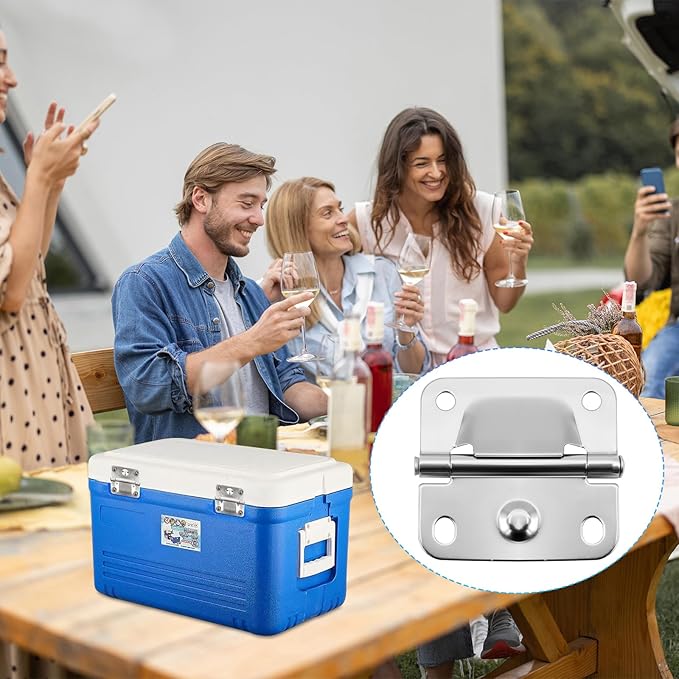 Cooler Stainless Steel Hinges for Coleman Camping Coolers 5235 6262 6270, Cooler Stainless Steel Hinges with Screws Set