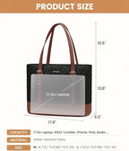 LOVEVOOK Laptop Bag for Women, 17.3 Inch Work Tote Computer Bag With Large Cup Holder & Adjustable Strap, Lightweight Large Laptop Briefcase for Travel, Bussiness, Teacher
