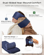 Dual-Sided Sleep Mask for Side Sleepers, Soundless Velcro, Bamboo Fiber & Milk Silk Eye Mask, Zero Pressure Sleeping Mask for Women & Men, Eye Relief Blindfold for Nap, Travel Essentials, Blue