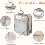 Compression Packing Cubes for Travel 6 Set Expandable Packing Organizers Durable Luggage Bags Organizers for Suitcases Travel Accessories (Beige)