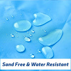 Large Beach Blanket Oversized Beach Mat Intimate Choice of Beach Accessories for Outdoor Travel Camping Hiking Good Gift (L-BlueWhiteOrange)