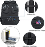 KROSER Friendly Travel Laptop Backpack 18.4 inch XXXL Gaming Backpack Water-Repellent College Daypack Business Backpack with RFID Pockets & USB Port for Men/Women-Black/Red