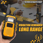 Retevis RB48 Walkie Talkies Long Range,MIL-STD 810H IP67 Waterproof Two Way Radios with Earpiece, Support VOX, Vibration Call, 2000mAh, NOAA, 2 Way Radio for Business(2 Pack)