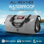 Waterproof Duffel Bag - Motorcycle Dry Bag Tail Bag with Large Storage Space, Waterproof Luggage Duffle Bags with Outer Mesh Zipper Pocket for Camping, Kayaking, Fishing & Traveling
