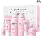 LAIKOU Skin Care Set JAPAN SAKURA Women Beauty Gift Sets Skin Care Kit with Cleanser, Toner, Lotion, Serum, Eye Cream, Face Cream Travel Kit for Women Teen Girls Mom Daughter TSA-friendly Sizes 6pcs