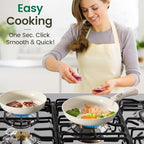 Chef Power Ceramic Cookware Set Non Toxic with Detachable Handles, Healthy Nonstick Pans and Pots Set 19 Pcs, Induction Dishwasher Oven Safe Kitchen Set, PFAS PFOA & PTFE Free, Cream White