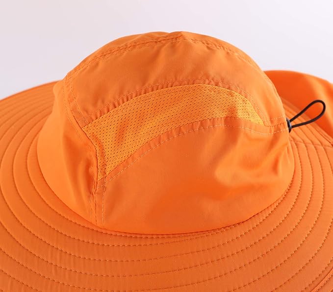 Home Prefer UPF 50+ Mens Wide Brim Fishing Hat with Neck Flap Sun Hat for Men Women Sun Protection Cap