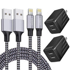 iPhone Fast Charger,iPhone Charger Fast Charging 2Pack Dual Port USB Wall Chargers Block Adapter Plug Long 6FT Fast Charging Lightning Cable Cord for iPhone 14 13 12 11 Pro Max XS X 8 7 Plus SE iPad