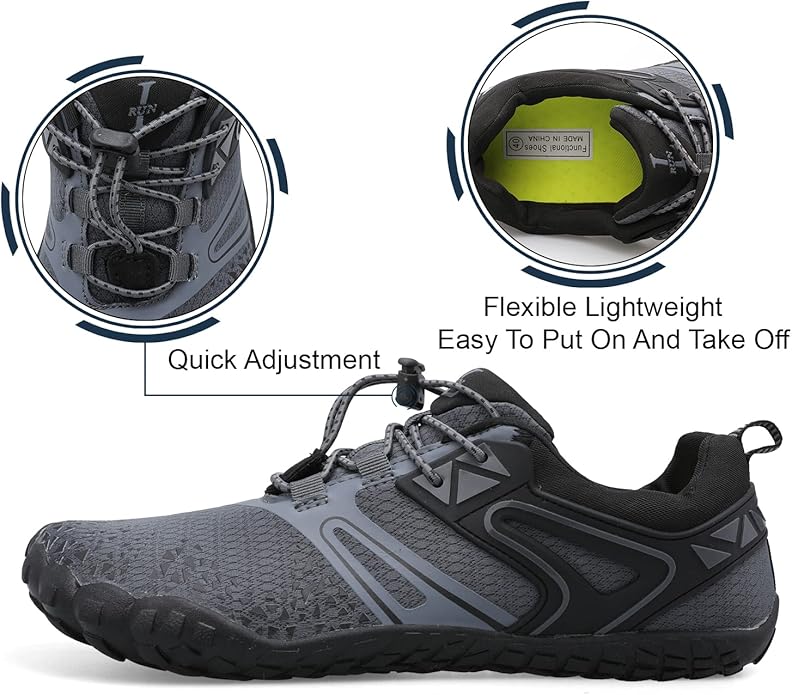 L-RUN Barefoot Water Shoes Women Mens Aqua Sock Athletic Hiking Water Sports Shoes for Swim Beach Pool Sand Diving Walking