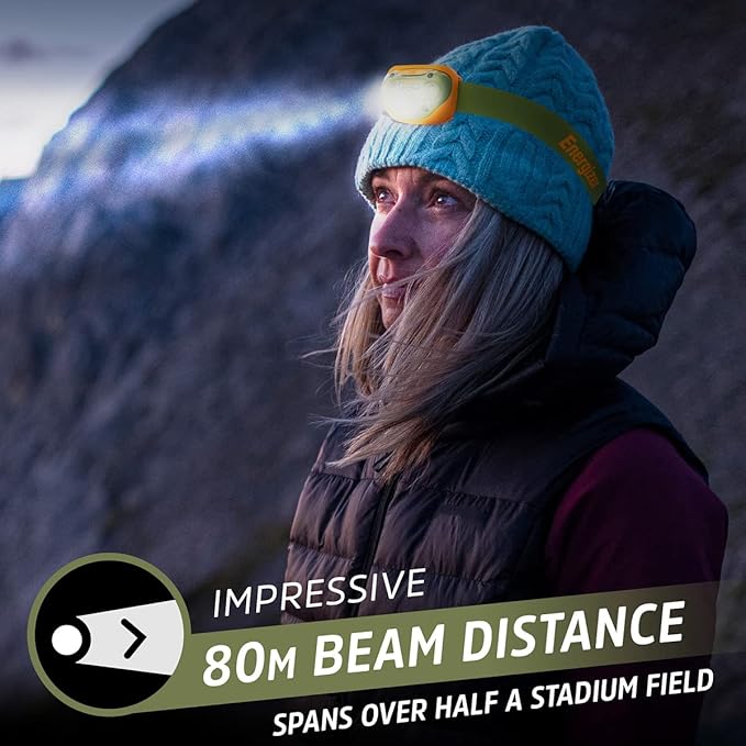 Energizer LED Headlamp PRO (2-Pack), IPX4 Water Resistant Headlamps, High-Performance Head Light for Outdoors, Camping, Running, Storm, Survival LED Light for Emergencies (Batteries Included)