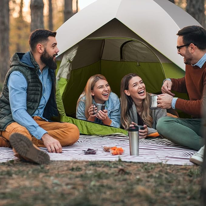 HAUSHOF 2/4-Person Family Dome Tent with Removable Rain-Fly, Easy Set Up Portable Camping Tent for Backpacking Hiking Backyard Outdoor, Green/Blue/2-person/4-person