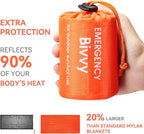Esky Emergency Sleeping Bag, Portable Emergency Blanket Thermal Bivy Sack, Waterproof Lightweight Survival Gear with Compass for Camping Hiking Outdoor Adventure