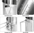 Lixada Camping Pot Stainless Steel Lightweight Kettle Bottle Cup or Pot with Foldable Handle and Dual Use Cover for Camping Hiking Backpacking Picnic