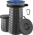 ALEVMOOM Upgraded XXL 19.7" Collapsible Stool, Heavy Duty Portable Folding Stool Max Load 1000 lbs, Retractable Telescoping Foldable Seat for Camping Fishing Hiking Travel BBQ