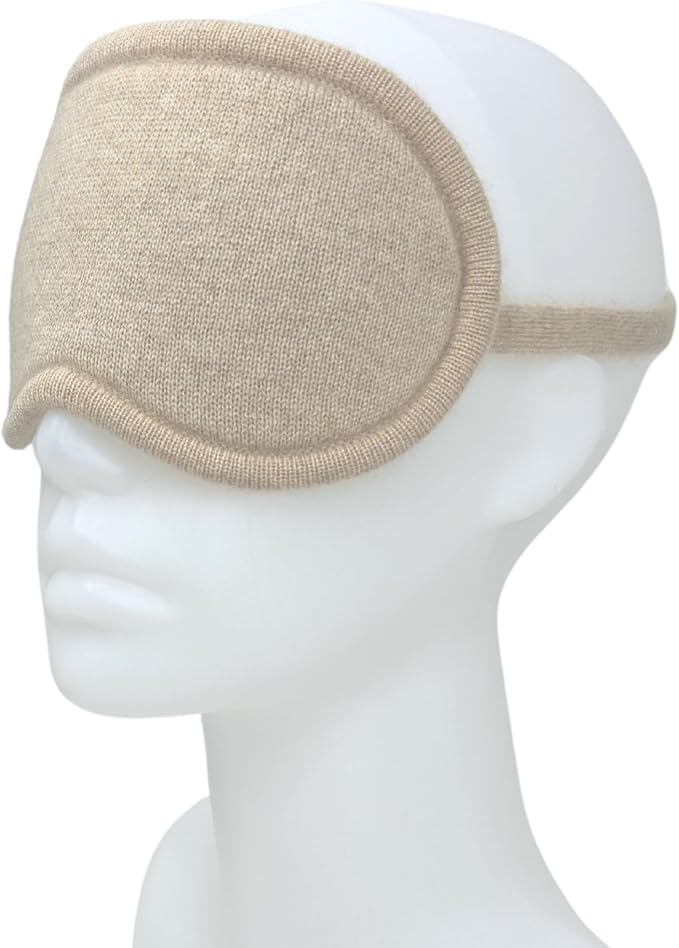 Jet&Bo 100% Pure Cashmere Eye Mask Undyed Natural Color in Gift Box