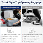 Hard Shell Suitcases 24 Inch Check in Luggage with Spinner Wheels Cup Holder, Lightweight Top Opening Expandable Luggage Hard Case Rolling Medium Checked Suitcase with Lock, Silver