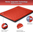 Double Sleeping Pad Camping, Self Inflating 6'' Extra-Thick 2 Person Pillow Built-in Foot Pump Waterproof Inflatable Sleeping Mat Backpacking, Tent, Hiking, Portable Camping Pad