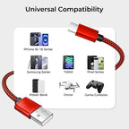 Basesailor for iPhone 17 16 Pro Max Charger Cord,USB to USB C Cable,Type C Charging Power Cord for Apple 17e 15 iPad 10 Air 4 5,Samsung Galaxy S26 S25 S24 S23,Red,2Pack 6.6FT(2M)