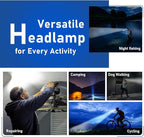 Rechargeable LED Headlamp, 400 Lumens, USB-C, IPX4, 5 Modes — Lightweight, Adjustable