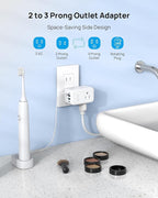 TROND 2 to 3 Prong Outlet Adapter 2 Pack, 3 AC Power Splitter with USB C PD20W & 360 Rotating Plug, Travel Plug Adapter for US to Japan, Wall Outlet Extender for Old House Travel Essentials